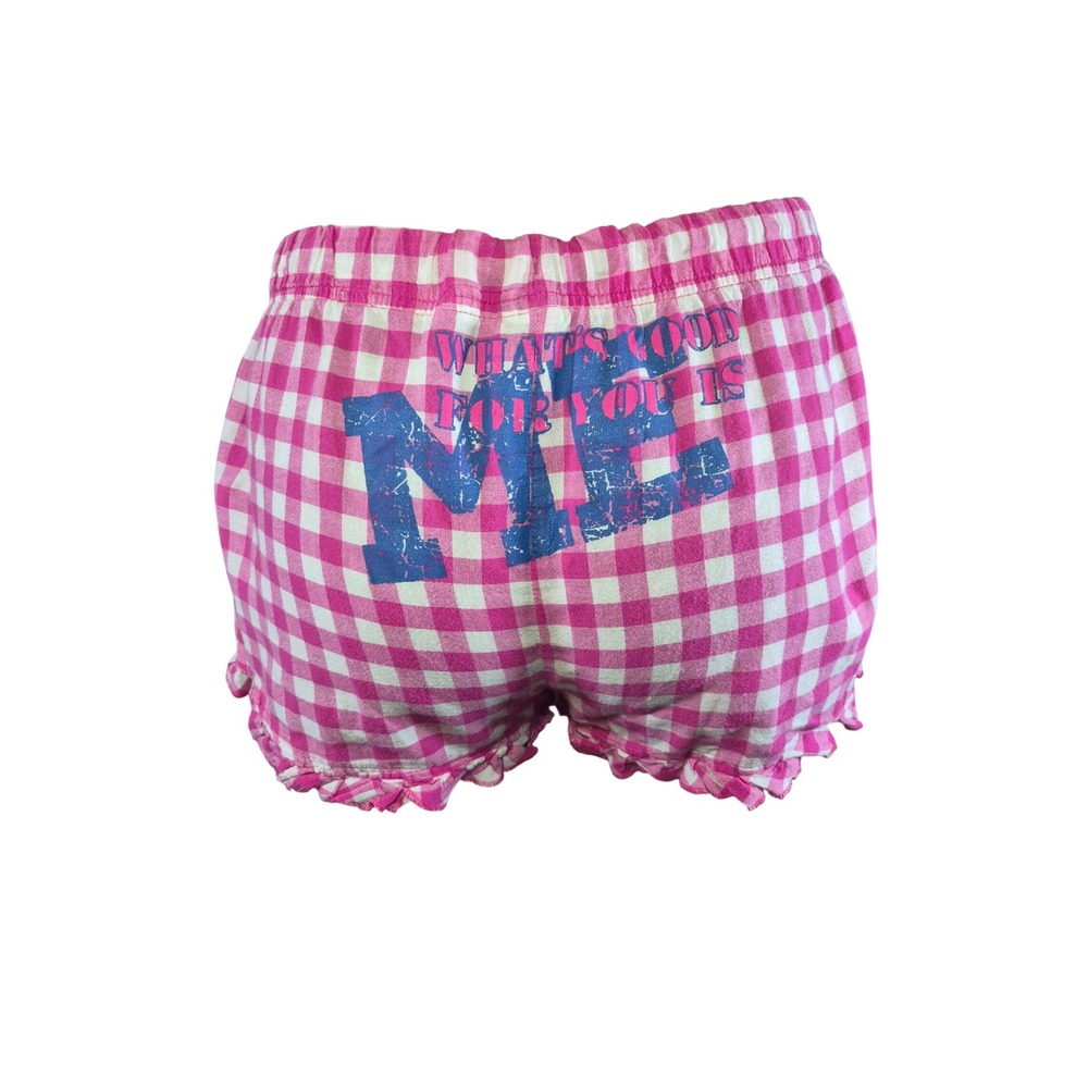 Plus VTG 90s Y2K Whats Good For You Is Me Plaid pajama shorts Pj mcbling fits 2x